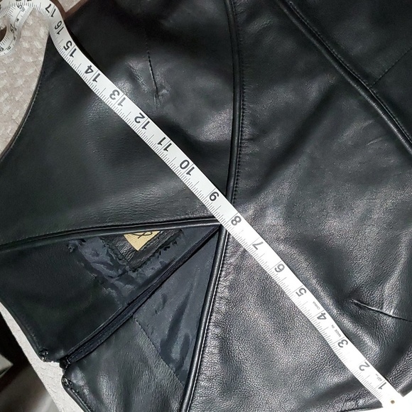 REM GARSON LITTLE BLACK LEATHER DRESS CLASSIC BOLD MOTO STATEMENT - Picture 10 of 10